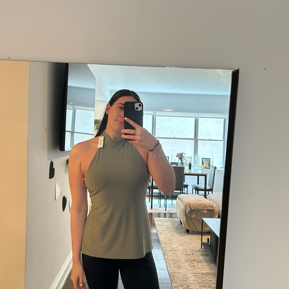 Olive Green Sleeveless Women's Top